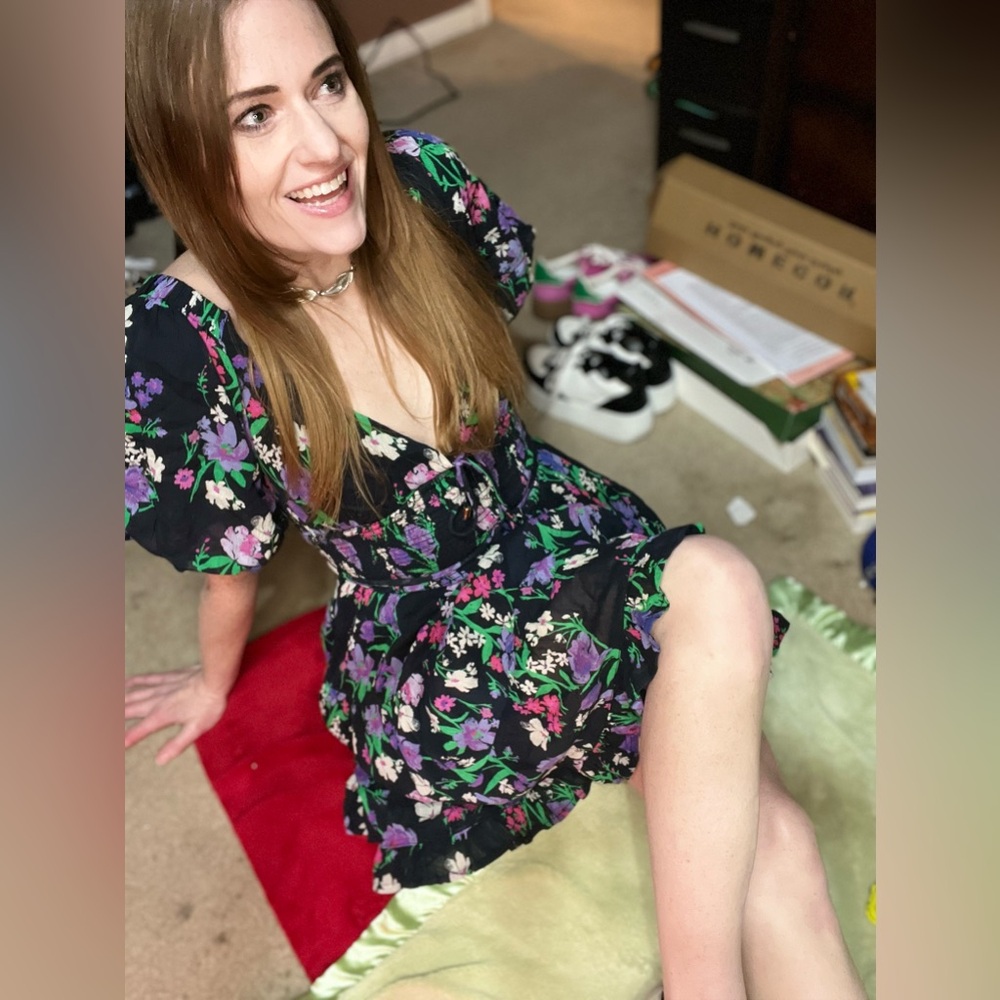Free People Black and Purple Floral Dress
(Perfect Day Printed Dress) - Picture 8 of 14